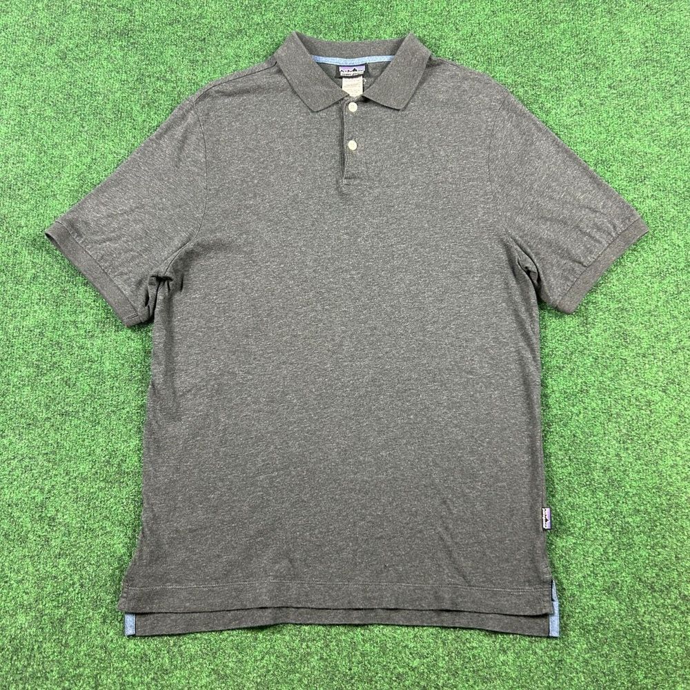Patagonia Men's Small Daily Polo Dark‎ Gray Organic Cotton Shirt